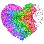Valentine Love Glitter Color by Number Book Pages icon