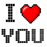 Valentines love color by number-Pixel art coloring icon