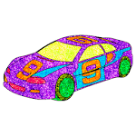 Vehicles Glitter Color by Number : Adult Coloring icon