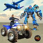 US Police Quad Bike ATV Robot Car Transporter Game icon