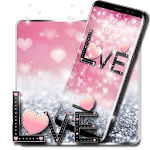 Pink Love Heart Diamond Glitter Theme for pc icon