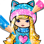 Girls Coloring Book for Kids Glitter icon