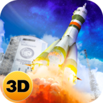 Russia Space Rocket Flight 3D icon