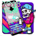 Skeleton Punk Graffiti Keyboard Theme 2018 icon