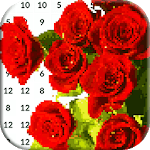 Roses Pixel Art: Flowers Color by Number icon