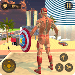 Superhero Captain Robot Flying Newyork City War icon