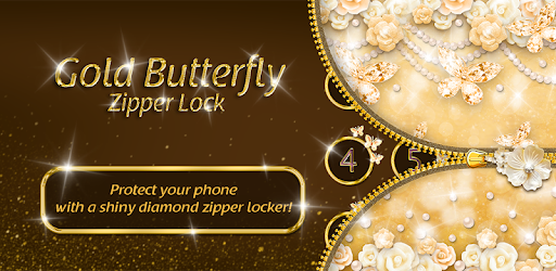 Gold Butterfly Diamond Zipper Lock pc screenshot