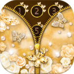 Gold Butterfly Diamond Zipper Lock icon