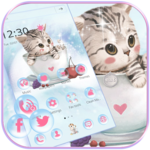 Cute Kitty Theme lovely Cup Cat Wallpaper icon