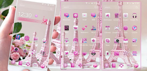 Pink Rose Eiffel Tower Theme pc screenshot