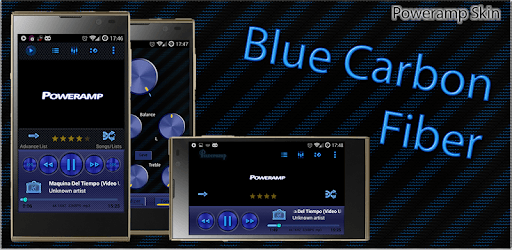 Poweramp Skin Blue Carbon pc screenshot Poweramp Skin Blue Carbon pc screenshot