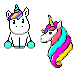 Unicorn color by number - sandbox number coloring icon