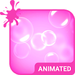 Pink Bubbles Animated Keyboard + Live Wallpaper icon