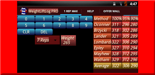 One Rep Max Calculator pc screenshot One Rep Max Calculator pc screenshot