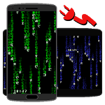 Matrix Screensaver with battery and time for pc icon