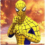 Flying spider crime city rescue game icon