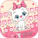 Cute Kitty Pink Bow Keyboard Theme icon