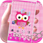 Pink Owl Theme Rosy Lace Bow icon