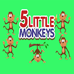 five little monkeys kids favorite rhyme song icon