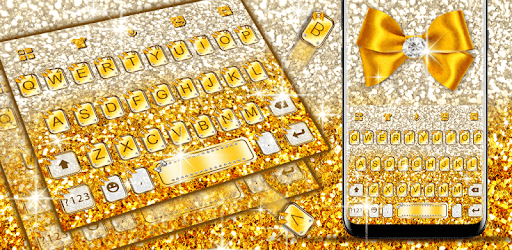 Live Golden Glitter Bow Keyboard Theme pc screenshot Live Golden Glitter Bow Keyboard Theme pc screenshot