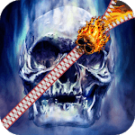 Burning Skull Zipper Lock icon