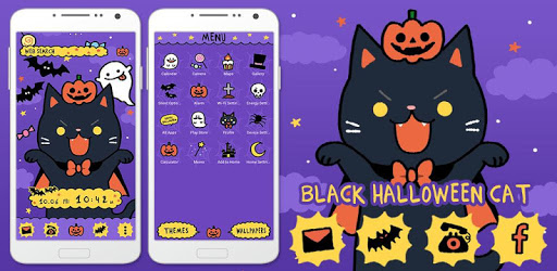 Cute Wallpaper Black Halloween Cat Theme pc screenshot Cute Wallpaper Black Halloween Cat Theme pc screenshot