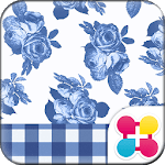 CuteTheme-BlueGingham and Rose icon