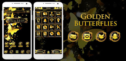 Golden Butterflies Wallpaper pc screenshot