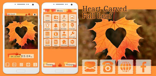 Romantic Wallpaper Heart Carved Fall Leaf Theme pc screenshot Romantic Wallpaper Heart Carved Fall Leaf Theme pc screenshot