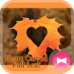Romantic Wallpaper Heart Carved Fall Leaf Theme icon