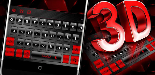 3D Black Red Keyboard Theme pc screenshot