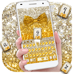 Gold glitter bowknot keyboard icon