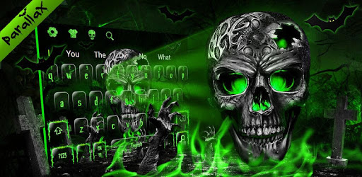Green Zombie Skull Parallax keyboard pc screenshot Green Zombie Skull Parallax keyboard pc screenshot