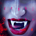 Cool red vampire girl keyboard icon