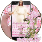 God Christ Cross Cherry Blossom Floral Keyboard icon