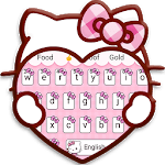 Pink Cute Kitty Cartoon Keyboard Theme icon