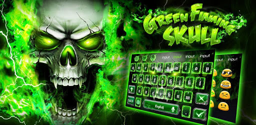Green Flame Skull Keyboard theme pc screenshot Green Flame Skull Keyboard theme pc screenshot