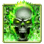 Green Flame Skull Keyboard theme icon