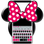 Cute Minny Pink Bow Silver Diamond Keyboard Theme icon