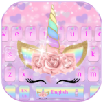 Pink Flower Unicorn Keyboard Theme icon