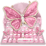 Luxurious Pink Diamond Butterfly Keyboard icon