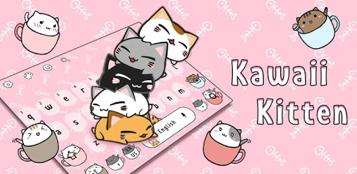Pink Kawaii Kitten Keyboard Theme pc screenshot
