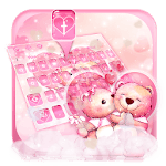 Pink Teddy Couple Love Keyboard Theme icon