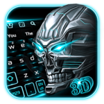 3D Neon Blue Skull Keyboard icon