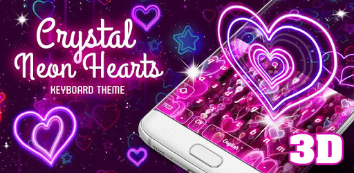 3D Crystal Neon Hearts Keyboard Theme pc screenshot 3D Crystal Neon Hearts Keyboard Theme pc screenshot