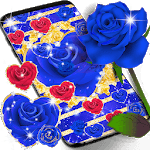 Blue golden rose live wallpaper icon