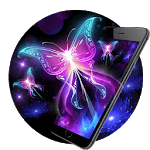 Purple Neon Butterfly Live Wallpaper icon