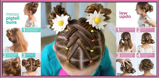 Hairstyles for children step by step on short hair pc screenshot