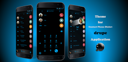 Flat Black Blue Dialer Theme pc screenshot Flat Black Blue Dialer Theme pc screenshot
