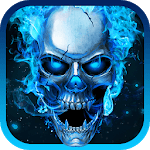 Blue Flaming Skull Live Wallpaper 2018 icon